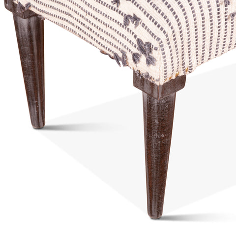Marrakesh 42" Upholstered Handloom Durry Accent Bench Tapered Leg