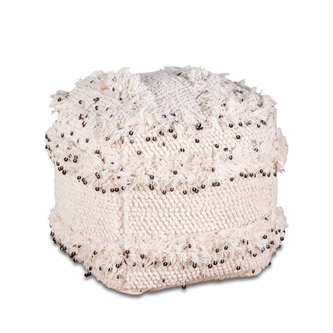 Marrakesh Upholstered Square Ottoman with Sequins