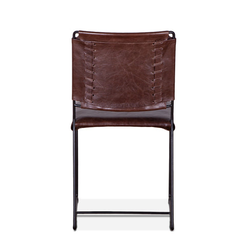 New York Iron and Chocolate Leather Dining Chair