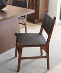 Palermo 18" Black Leather Dining Chair Matte Brown