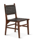 Palermo 18" Black Leather Dining Chair Matte Brown