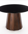 Palermo 47" Black Marble Dining Table Matte Brown