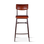 Wellington High Back Leather Bar Chair