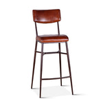 Wellington High Back Leather Bar Chair
