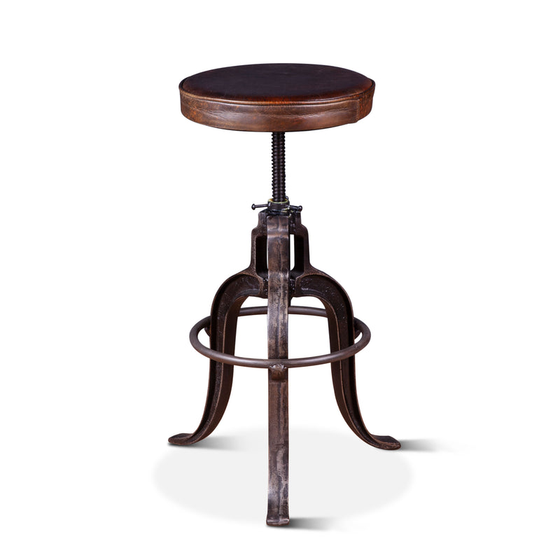 Wellington Adjusting Stool Brown Leather