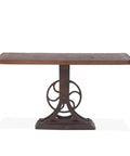 Reclaimed Wood Cast Iron Base Industrial Console Table