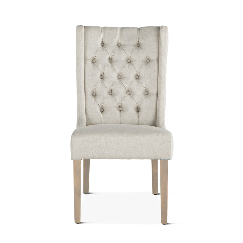 Lara Dining Chair Off-White with Napoleon Legs