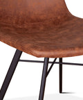 Sam Dining Chair Trapper Brown Vegan Leather Upholstery