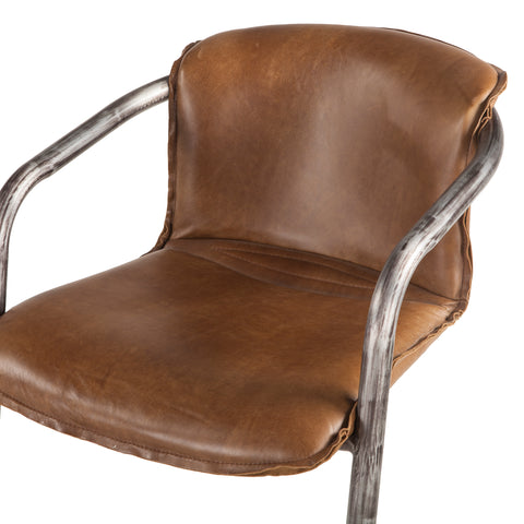 Nisky Leather Bar Chair - Berham Chestnut