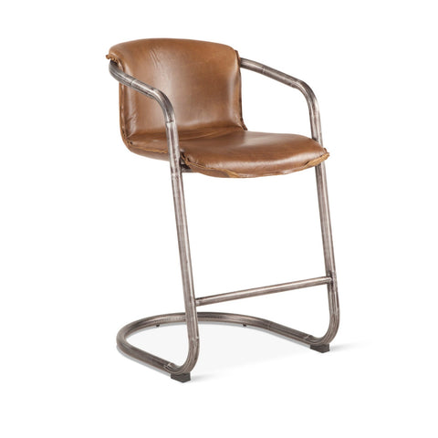 Nisky Leather Counter Chair - Berham Chestnut