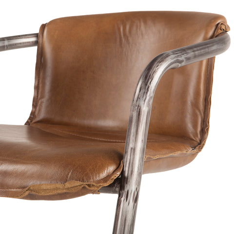 Nisky Leather Counter Chair - Berham Chestnut