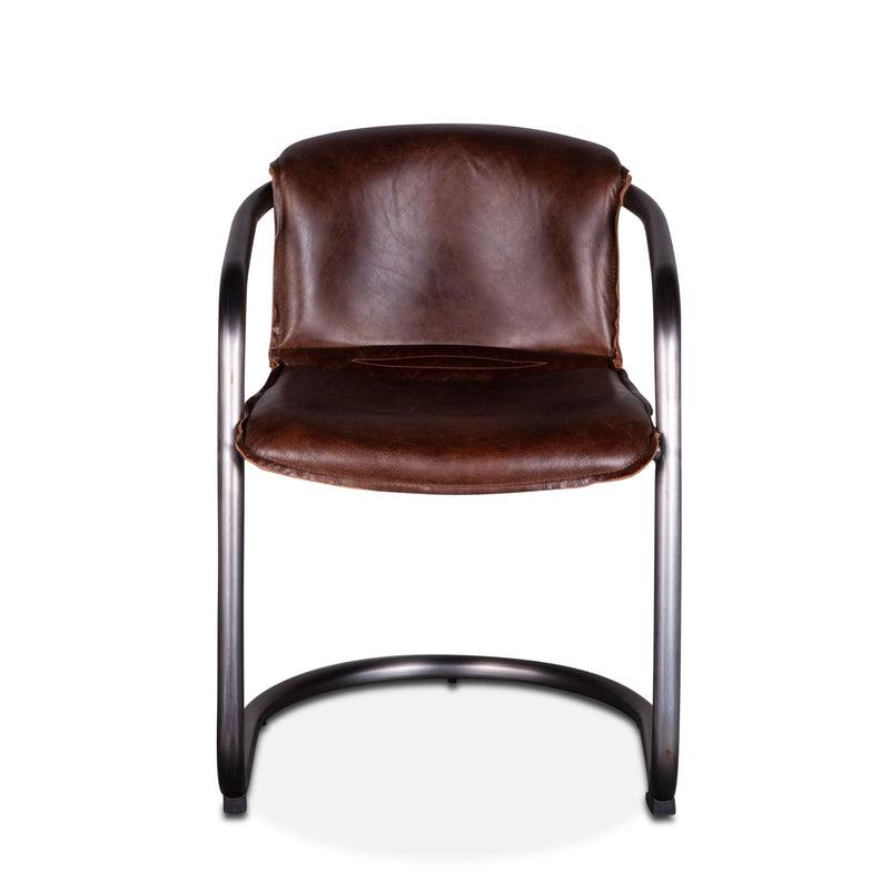 Nisky Leather Dining Chair - Geisha Brown
