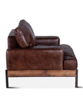Portofino Leather Arm Chair Geisha Brown Profile