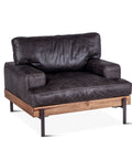 Portofino Industrial Leather Arm Chair, Morocco Black