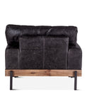 Portofino Industrial Leather Arm Chair, Morocco Black Back