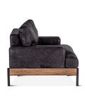 Portofino Industrial Leather Arm Chair, Morocco Black Side