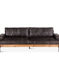 Portofino Industrial Leather Sofa, Morocco Black Front View