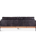 Portofino Industrial Leather Sofa, Morocco Black Rear View