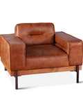 Portofino Modern Leather Arm Chair, Cocoa Brown