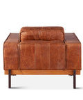 Portofino Modern Leather Arm Chair, Cocoa Brown Rear 