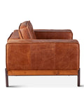 Portofino Modern Leather Arm Chair, Cocoa Brown Side View
