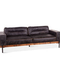 Portofino Modern Leather Sofa, Antique Ebony
