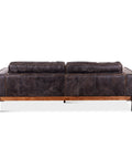 Portofino Modern Leather Sofa, Antique Ebony Rear View
