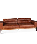 Portofino Modern Leather Sofa, Cocoa Brown