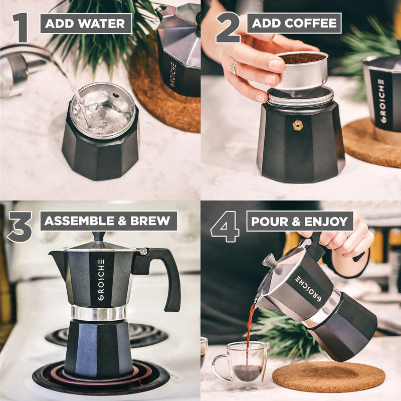 Italian Espresso Maker 3/6 Cups Stove Top Coffee Percolator Mocha Pot  Coffee Pot
