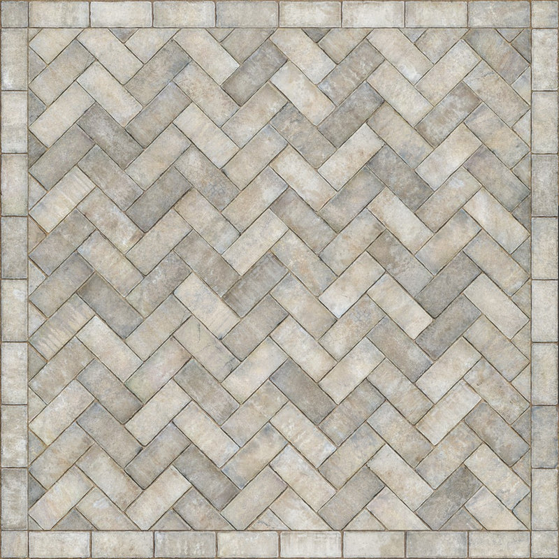 Grey Bricks tile vinyl rug
