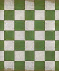 Lehigh Valley Furniture Flooring Vinyl Floorcloth Pet Safe Kid Friendly Rug Vintage Tile Checkerboard Checks Green