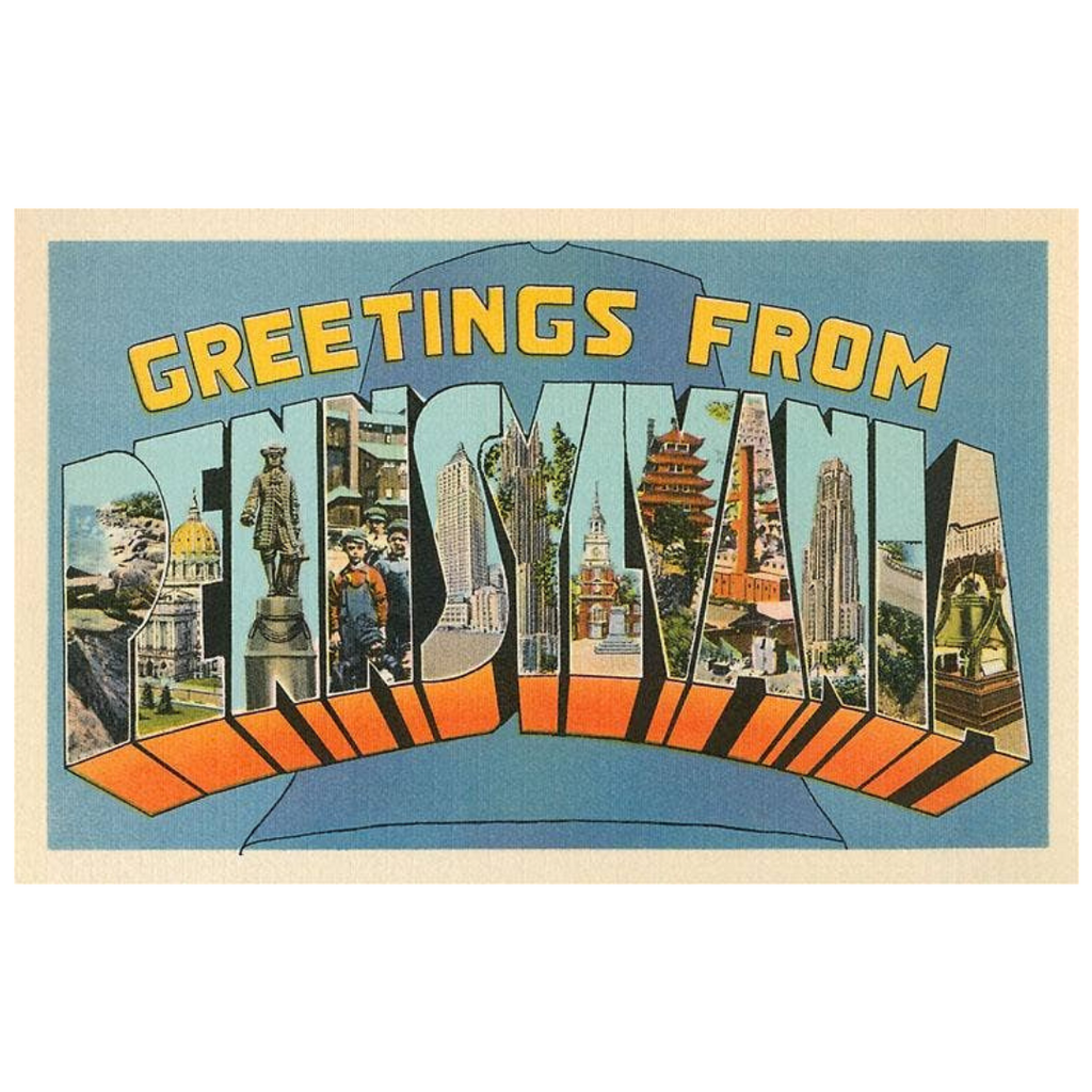 Vintage Style Greetings From Pennsylvania Badge Style Magnet