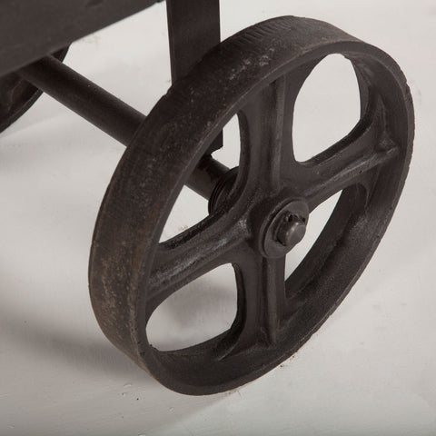 Hoover Mason Industrial Teak Two Drawer Cart - Weathered Teak