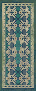 Lehigh Valley Vintage Vinyl Floorcloth Rug Runner Kid Friendly Pet Friendly Indoor Outdoor Safe