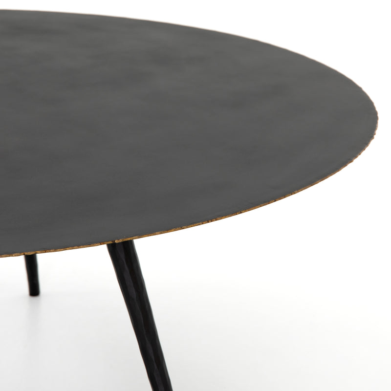Trula Round Coffee Table, Rubbed Black
