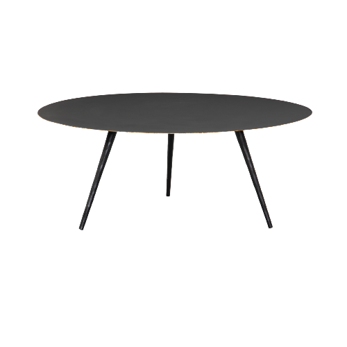Trula Round Coffee Table, Rubbed Black