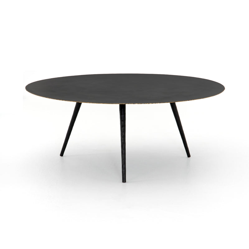Trula Round Coffee Table, Rubbed Black