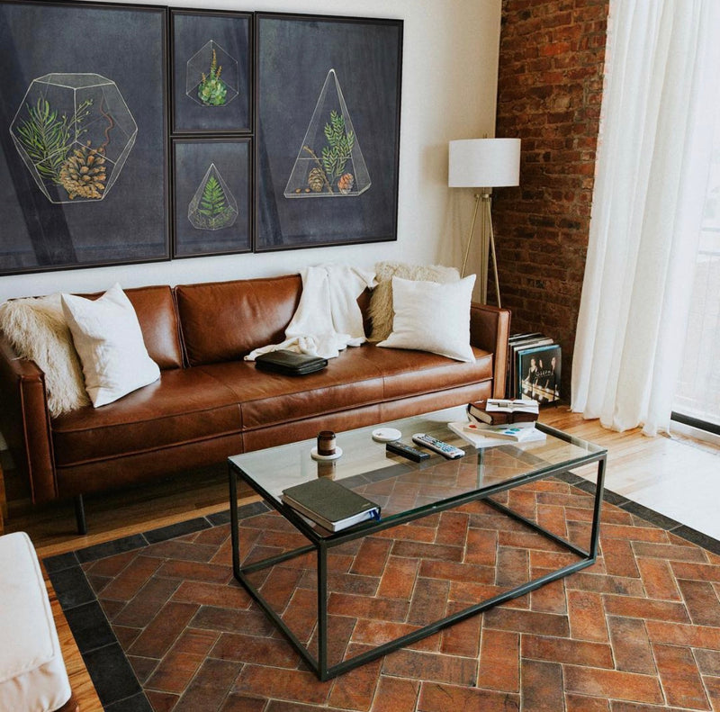Williamsburg Brick Herringbone "Capitol Landing" Vinyl Floorcloth