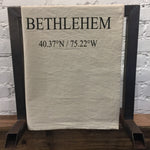 Bethlehem Coordinates Tea Towel Decor