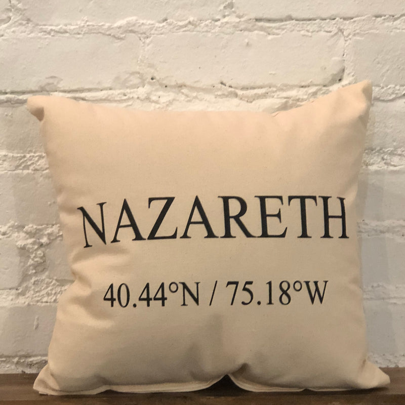Nazareth Coordinates Pillow