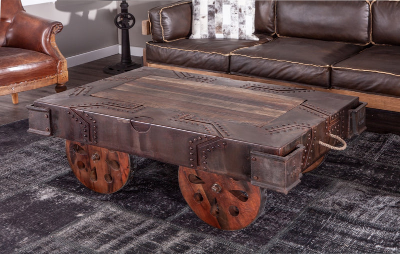 Industrial Cart Cocktail Table Reproduction