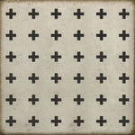 Vintage Vinyl Floorcloth Floor Cloth Lehigh Valley Ithaca Black White Indoor Outdoor Kid Friendly Pet Friendly Area Rug