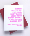 Funny Witty Valentines Day Card Pet Names