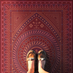 Pattern 75 "Know What You Have Learned" Vinyl Floorcloth