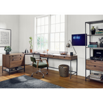 Trey Desk System with Filing Cabinet