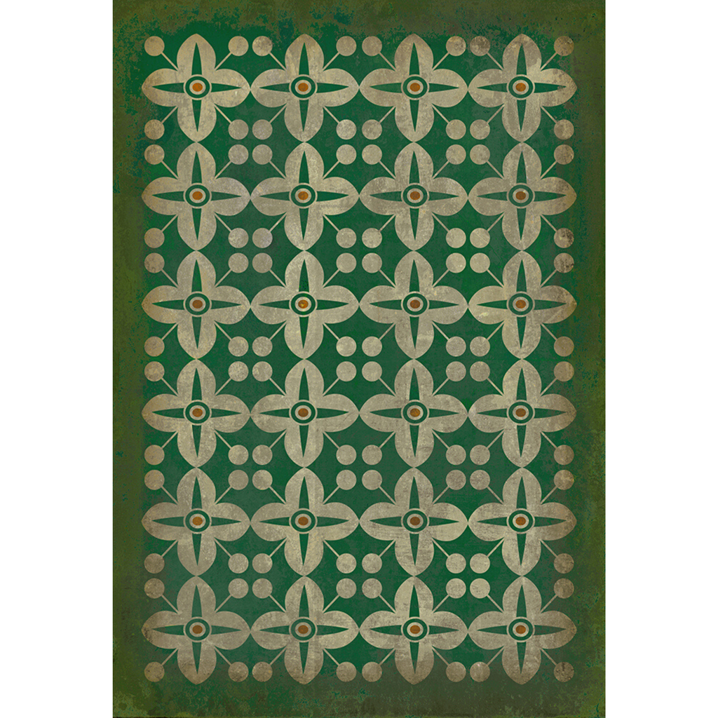 Spicher and Company Vintage Vinyl Floor Cloths Anna's Garden Modern Area  Rugs