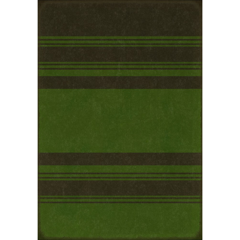 Pattern 50 "Organic Stripes Black and Green" Vinyl Floorcloth