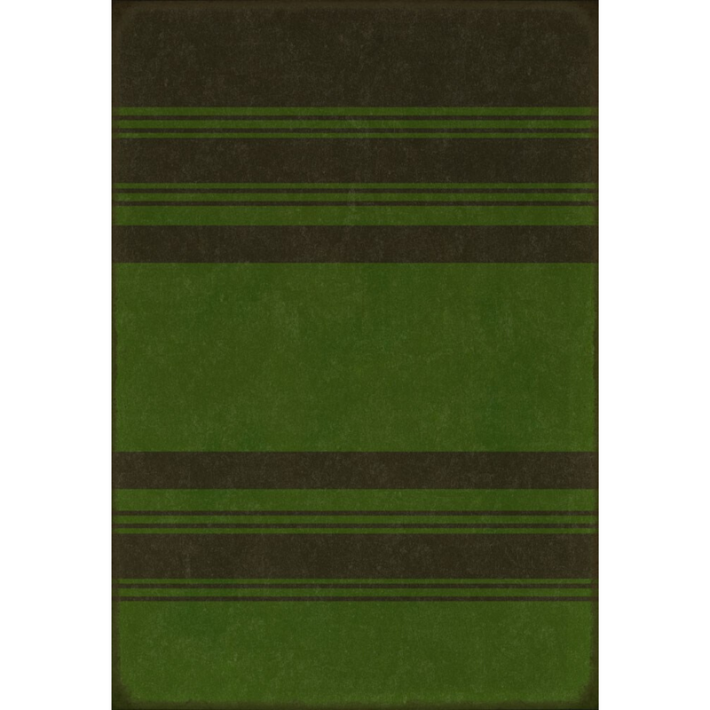 Pattern 50 "Organic Stripes Black and Green" Vinyl Floorcloth