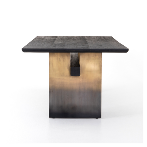 Brennan Dining Table, Worn Black Oak Furniture
