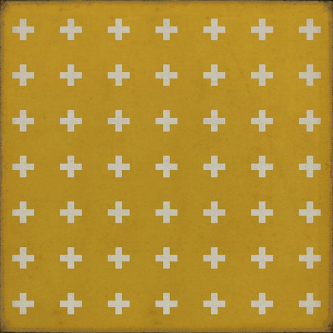 Vinyl Floor Cloth Floorcloth Vintage Greek Cross Kid Friendly Rug Pet Friendly Rug Indoor Outdoor Safe Lemon Yellow